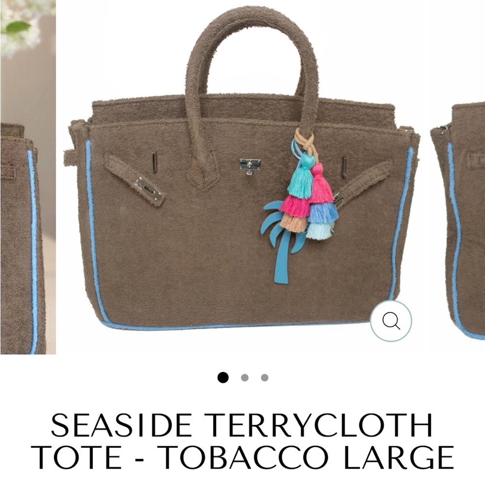 Beach Haus Birkin SEASIDE TERRYCLOTH TOTE - TOBACCO LARGE